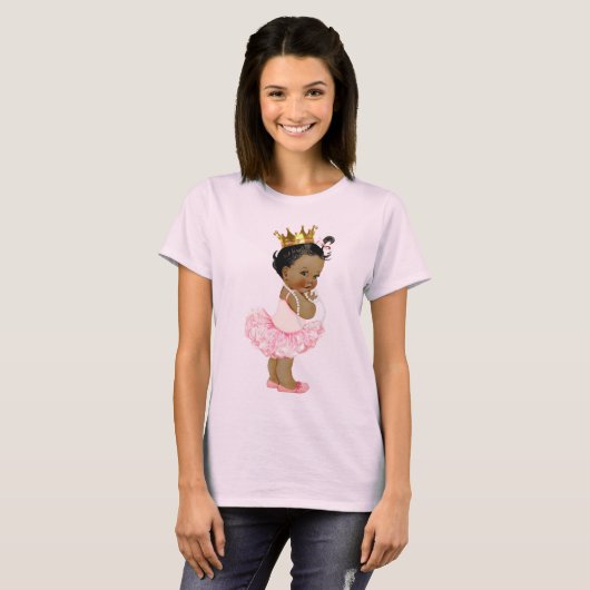 Etnische Tutu Ballerina Baby Prinses en Parels T-shirt (Voorkant volledig)