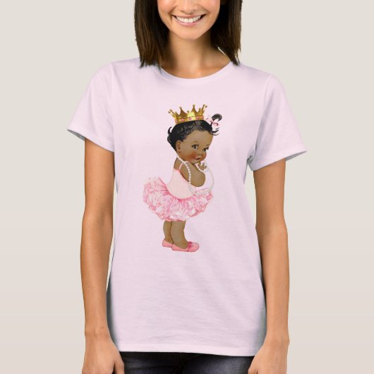 Etnische Tutu Ballerina Baby Prinses en Parels T-shirt (Voorkant)
