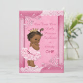 Etnische Tutu Cute Baby 1e verjaardag Faux Lace Kaart (Staand voorkant)