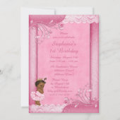 Etnische Tutu Cute Baby 1e verjaardag Faux Lace Kaart (Achterkant)