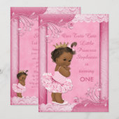 Etnische Tutu Cute Baby 1e verjaardag Faux Lace Kaart (Voorkant / Achterkant)
