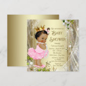 Etnische Tutu Princess Roze Goud Baby shower Kaart (Voorkant / Achterkant)