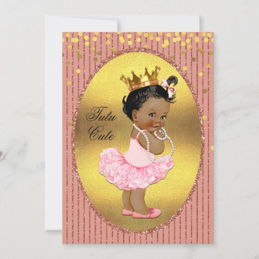 Etnische Tutu Schattigee Faux Gold Foil Glitter Co Kaart (Voorkant)
