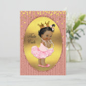 Etnische Tutu Schattigee Faux Gold Foil Glitter Co Kaart (Staand voorkant)