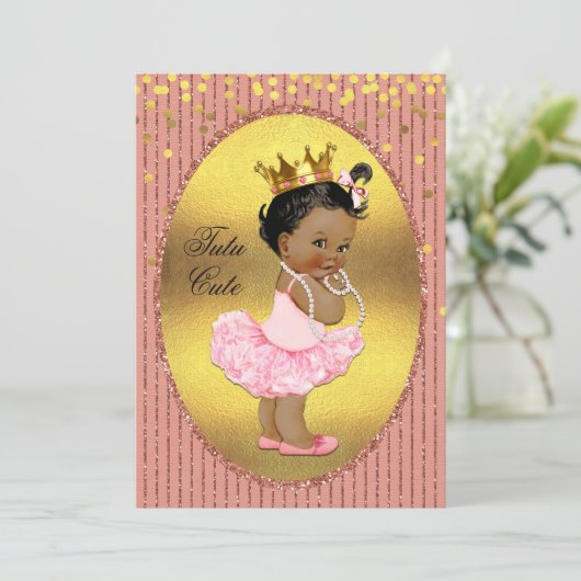 Etnische Tutu Schattigee Faux Gold Foil Glitter Co Kaart (Staand voorkant)