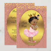 Etnische Tutu Schattigee Faux Gold Foil Glitter Co Kaart (Voorkant / Achterkant)