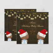 Etnische tweeling kerstBaby shower Kaart (Voorkant / Achterkant)