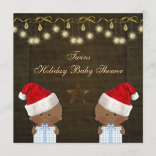Etnische tweeling kerstBaby shower Kaart
