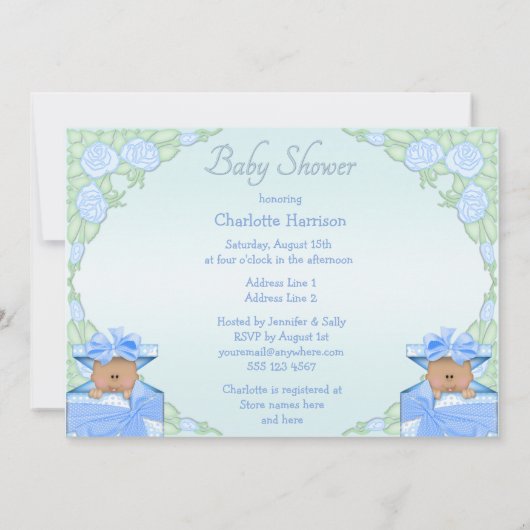 Etnische tweelingboeien in het Baby shower van de  Kaart (Achterkant)