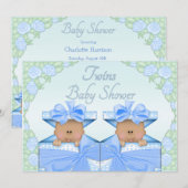 Etnische tweelingboeien in het Baby shower van de  Kaart (Voorkant / Achterkant)