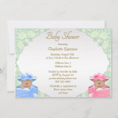 Etnische tweelingen in het Baby shower van de Roze Kaart (Achterkant)