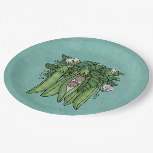 Etnische tweelingen van zoete erwten Baby shower Papieren Bordje (Gekanteld)