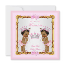 Etnische tweelingmeisjes prinses babyshower goud r