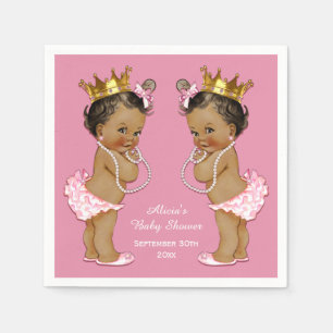 Etnische Twins Princess Baby shower op persoonlijk Servet