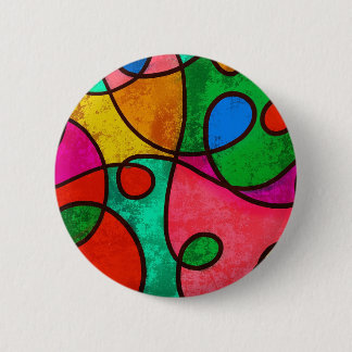 Etnische, uit stamhoofden bestaande, multi-gekleur ronde button 5,7 cm