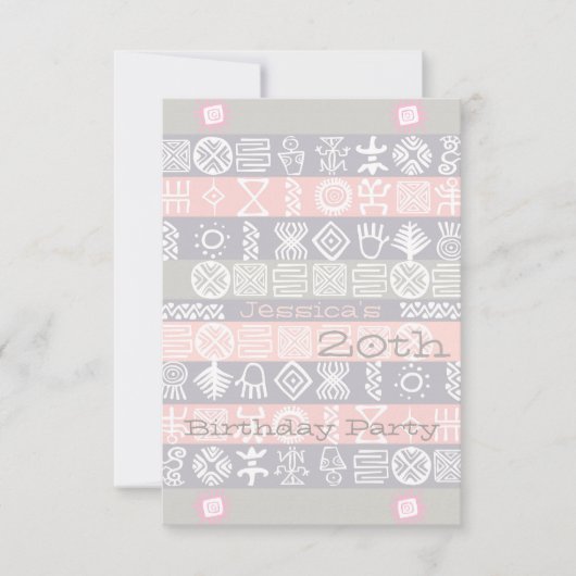 Etnische uitnodiging van de 20e verjaardag van de  (Voorkant)