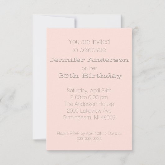 Etnische uitnodiging van de 30e verjaardag van de (Achterkant)