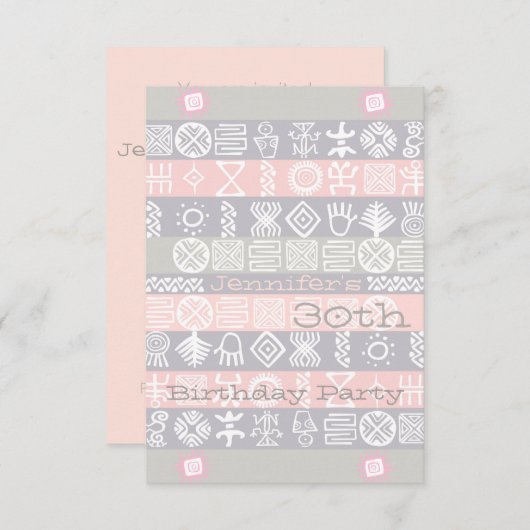 Etnische uitnodiging van de 30e verjaardag van de (Voorkant / Achterkant)