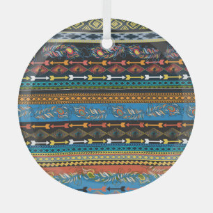 Etnische veren: borduurwerk Boho Chic Glas Ornament