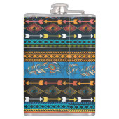 Etnische veren: borduurwerk Boho Chic Heupfles (Achterkant)