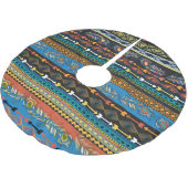 Etnische veren: borduurwerk Boho Chic Kerstboom Rok (Gekanteld)