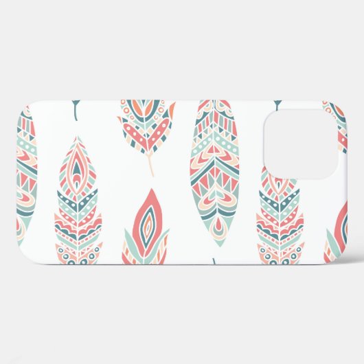 Etnische veren Hand getrokken illustratie Case-Mate iPhone Case (Achterkant (horizontaal))