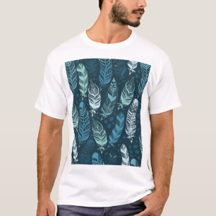Etnische veren: kleurrijk naadloos patroon. t-shirt