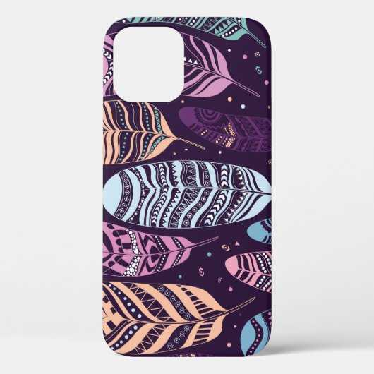 Etnische veren: zwart-wit patroon Case-Mate iPhone case (Achterkant)