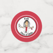 Etnische Verpleegster Cartoon Afstuderen Rode Part Confetti (Kleine voorkant)