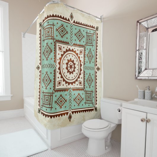 Etnische versiering douchegordijn (In situ)