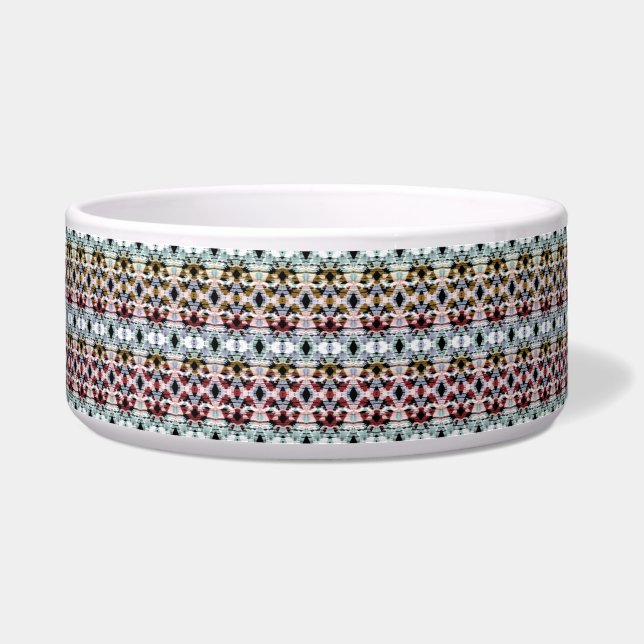 Etnische versiering. Ikat. Voerbakje (Voorkant)