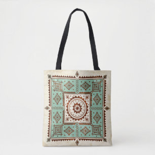 Etnische versiering tote bag
