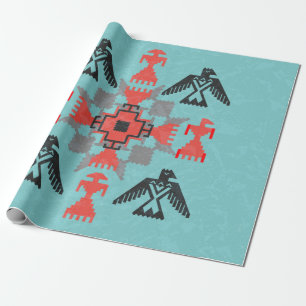 Etnische versiering van de Navajo-stijl met vogels Cadeaupapier