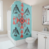 Etnische versiering van de Navajo-stijl met vogels Douchegordijn (In situ)