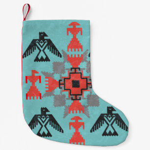 Etnische versiering van de Navajo-stijl met vogels Kleine Kerstsok