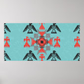 Etnische versiering van de Navajo-stijl met vogels Poster (Voorkant)