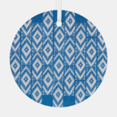 etnische versiering van natuurlijk linnen textiel glas ornament (Achterkant)