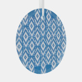 etnische versiering van natuurlijk linnen textiel glas ornament (Voorkant Rechts)