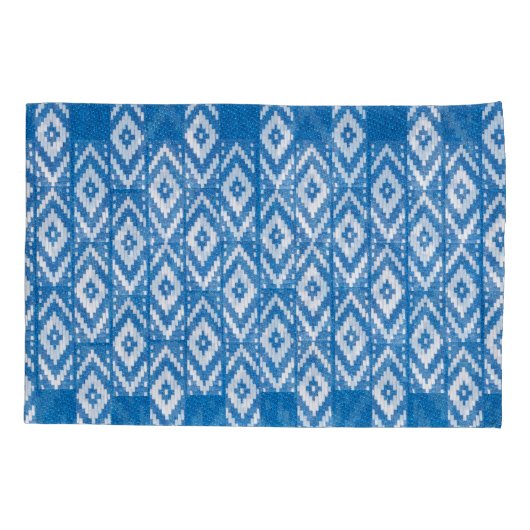 etnische versiering van natuurlijk linnen textiel kussensloop (Achterkant)