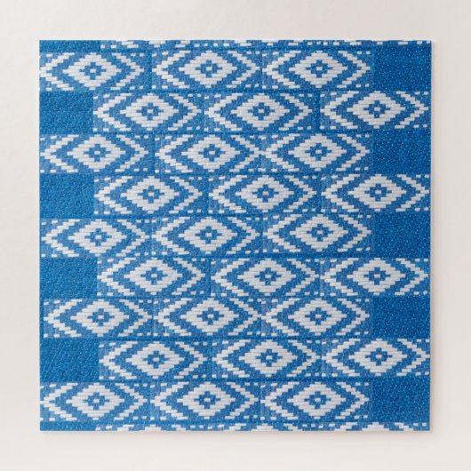 etnische versiering van natuurlijk linnen textiel legpuzzel (Horizontaal)