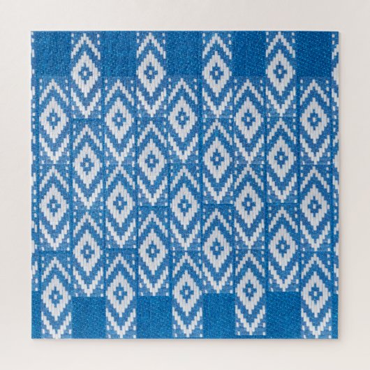 etnische versiering van natuurlijk linnen textiel legpuzzel (Verticaal)