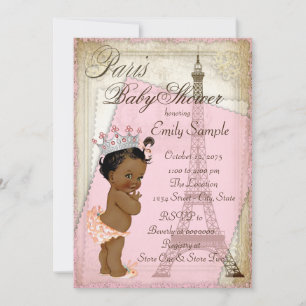 Etnische vintage Paris baby shower Kaart