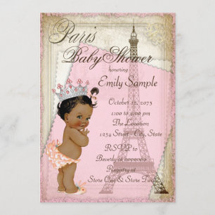 Etnische vintage Paris baby shower Kaart
