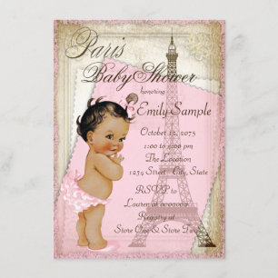 Etnische vintage Paris baby shower Kaart