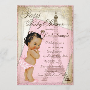 Etnische vintage Paris baby shower Kaart