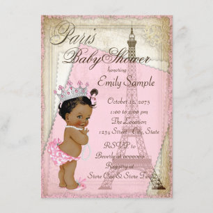 Etnische vintage Paris baby shower Kaart