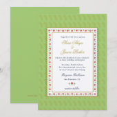 Etnische Vloergrens Munt groene Indische bruiloft Kaart (Voorkant / Achterkant)