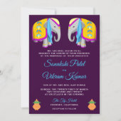 Etnische volkskunst Olifant Indiase bruiloft uitno Kaart (Voorkant)