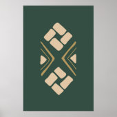 Etnische Vorm Bruin Doodle Geometrische Tribal Poster (Voorkant)