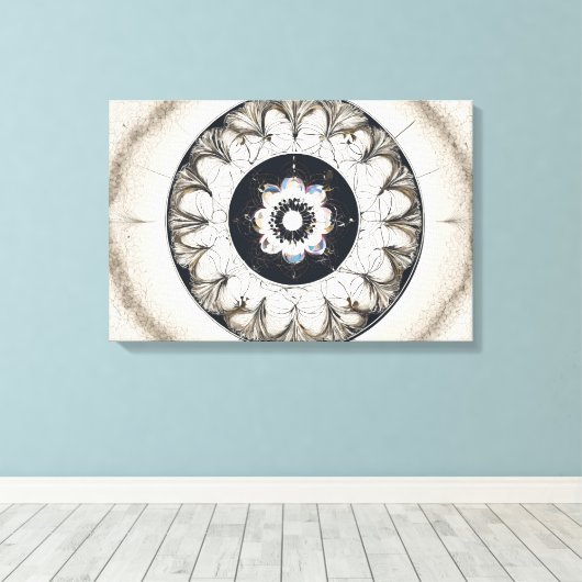 Etnische vormen Moderne Kleurrijke Verpakte Kunst  Canvas Afdruk (Insitu (Houten vloer))